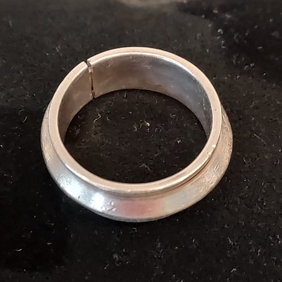 Sterling Band Ring with spinner center sz 9 - Picture 5 of 6